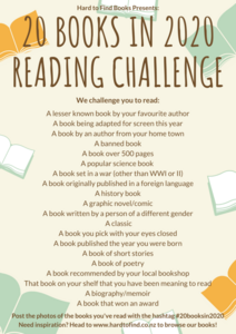 20 BOOKS IN 2020 READING CHALLENGE!